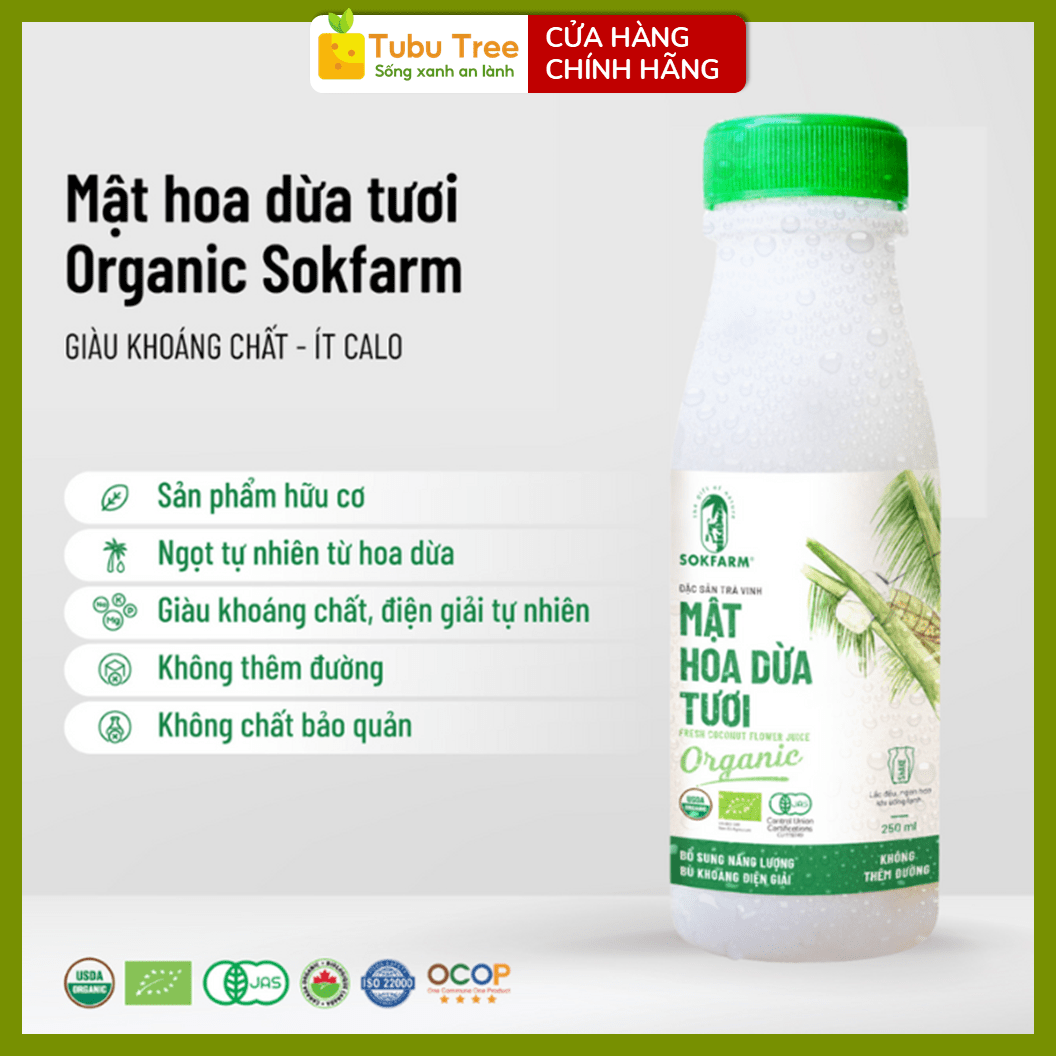 Mật Hoa Dừa Tươi Organic Sokfarm