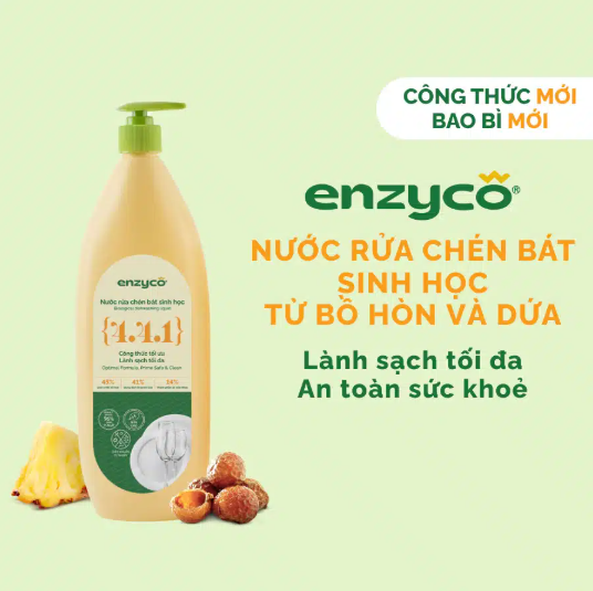nước rửa chén an toàn cho da tay, nước rửa chén hưu cơ enzyco