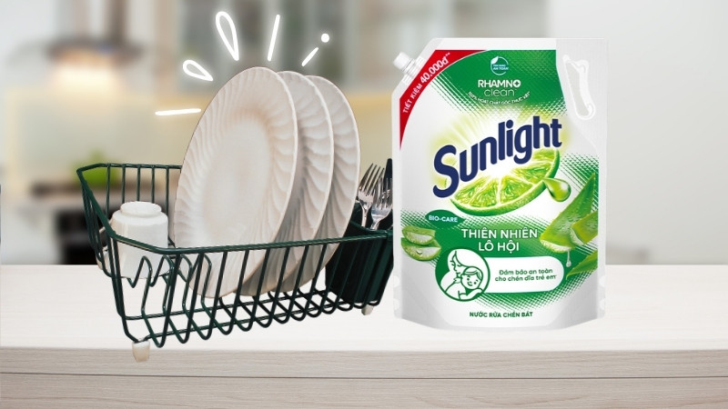nước rửa chén sunlight lô hội