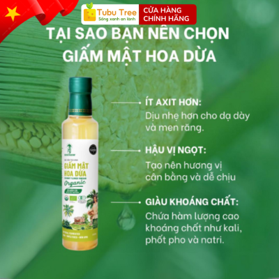Giấm mật hoa dừa hữu cơ sokfarm