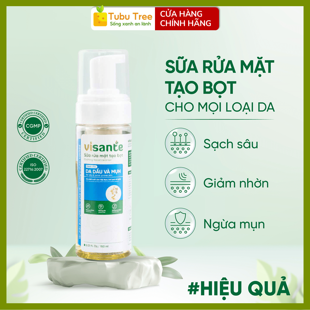 Sữa Rửa Mặt Tạo Bọt Từ Sâm Visante