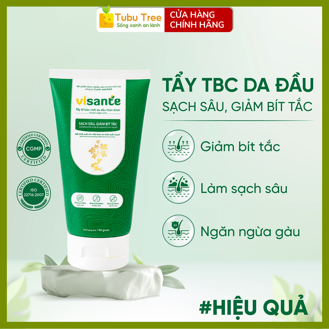 Tẩy Tế Bào Chết Da Đầu Thảo Dược Visante