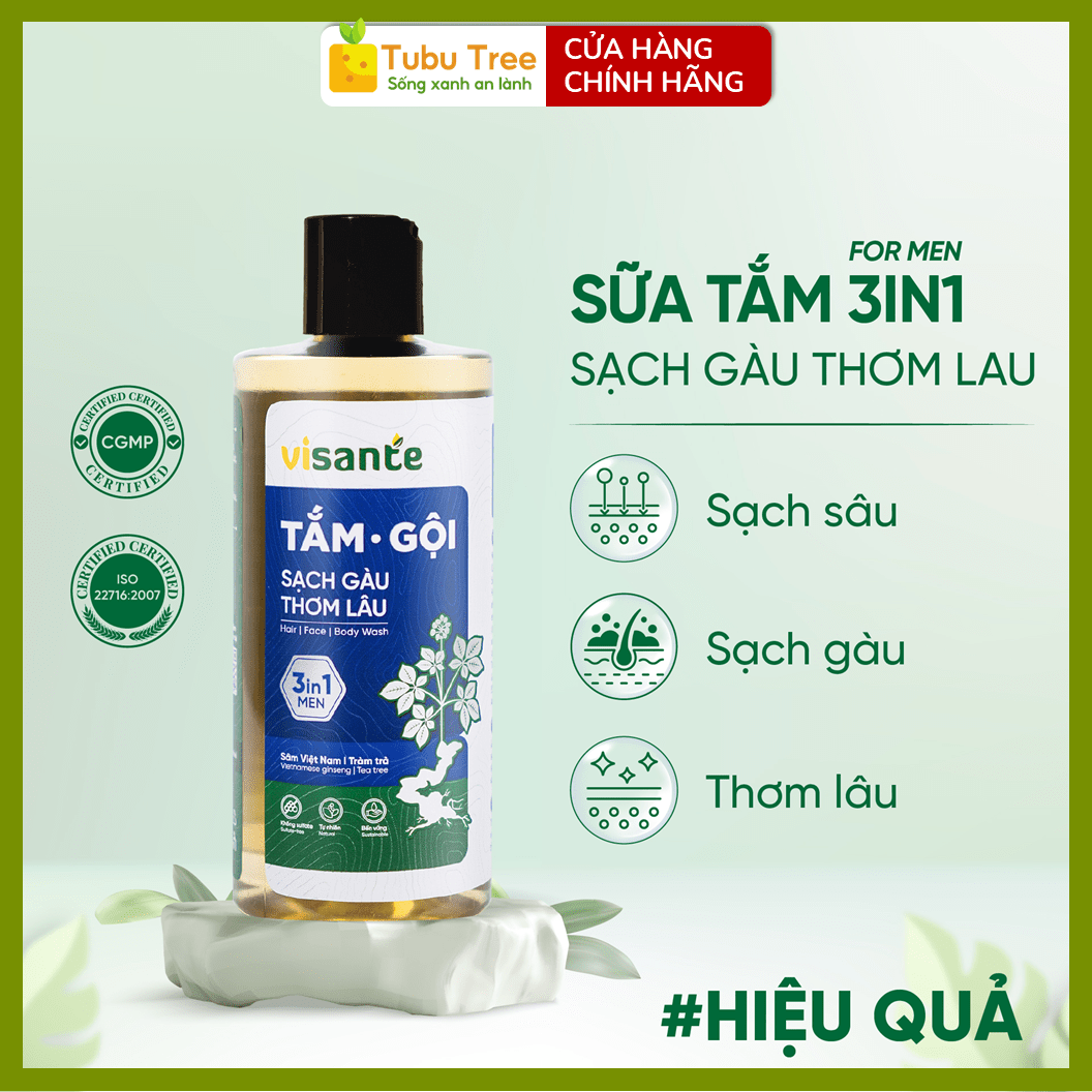 Tắm Gội 3in1 Cho Nam Từ Sâm Visante
