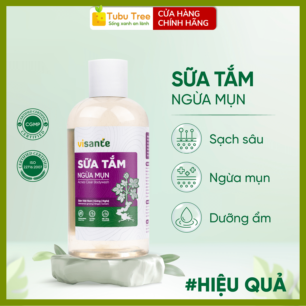 Sữa Tắm Ngừa Mụn Từ Sâm Visante