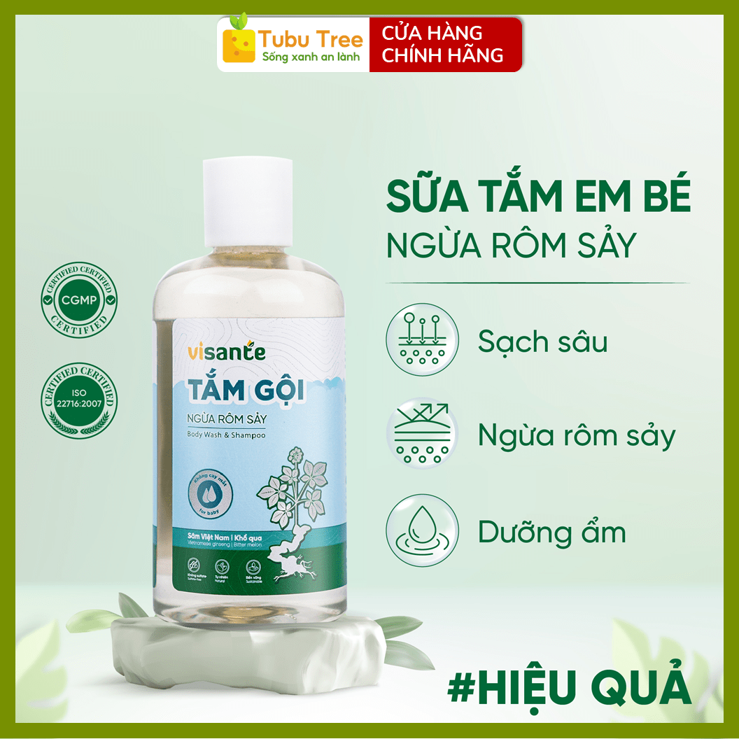 SỮA TẮM GỘI NGỪA RÔM SẢY CHO BÉ SÂM VISANTE