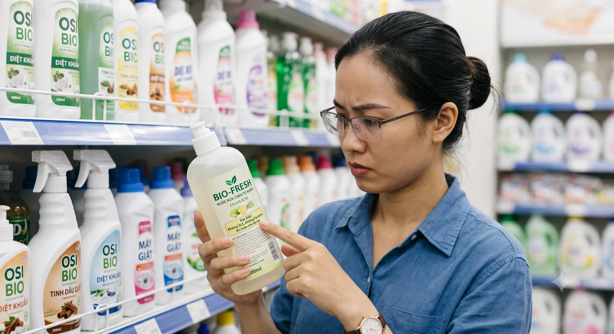 Người phụ nữ đeo kính xem kỹ thành