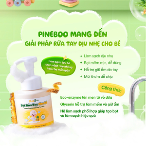 Bọt Rửa Tay PineBoo Cho Bé Sơ Sinh 300ml – Thành phần thực vật