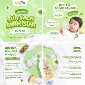 Bọt rửa bình sữa cho bé Pineboo