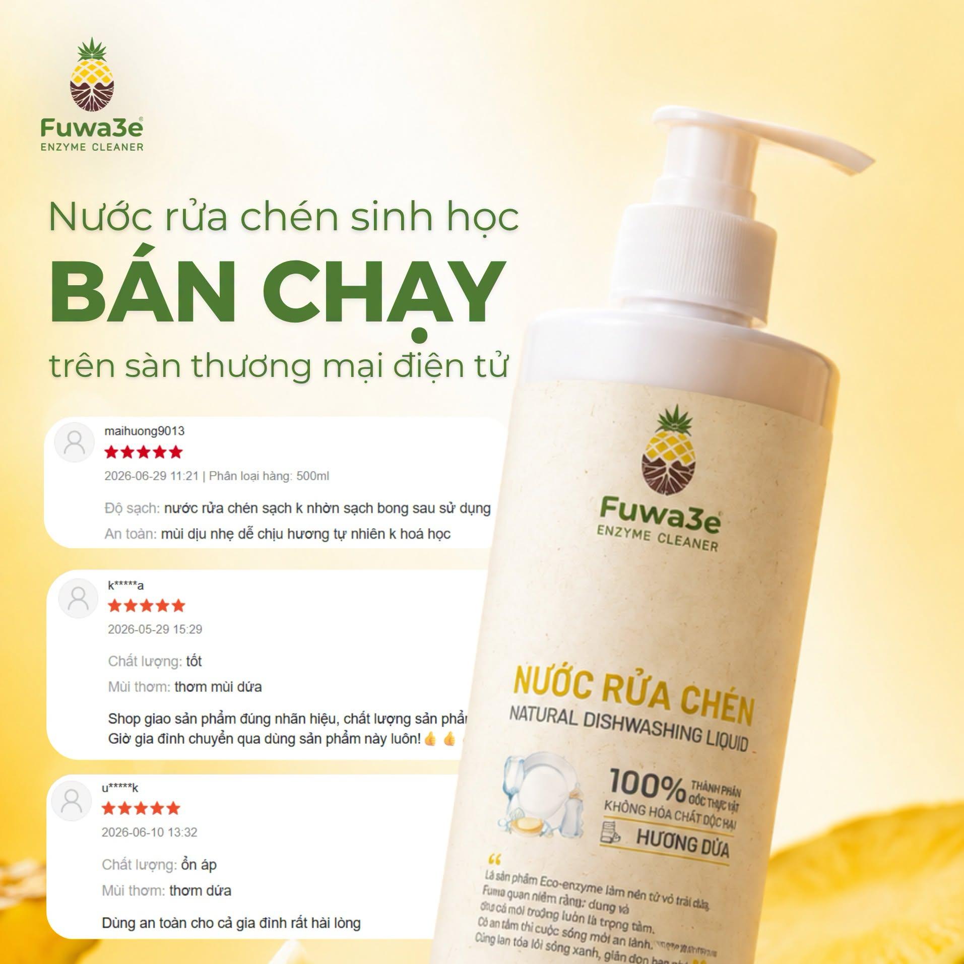 Nước rửa chén sinh học Test chiết xuất thiên nhiên an toàn và sạch dầu mỡ